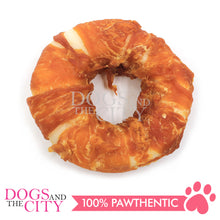 Load image into Gallery viewer, PETTO BAKE ARTISAN DOG TREATS Rawhide Donut Wraps with Chicken 70g - Dogs And The City Online