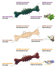 Load image into Gallery viewer, Dentalight 8216 Dent Fresh 3" Salmon Oil and Flax Seed Dog Treats 150g - Dogs And The City Online