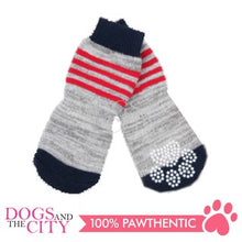 Load image into Gallery viewer, PAWISE 12997 Anti Slip Knit Pet Dog Socks Stripes SMALL 4pc/pack 11cm for Dog