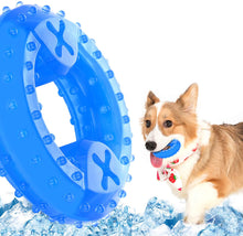 Load image into Gallery viewer, SLP Arctic Freeze Ring Cooling Chew Dog Toy 12cm, Teething Toy for Puppies, Fit with Treats for More Fun (Chewing Ring)