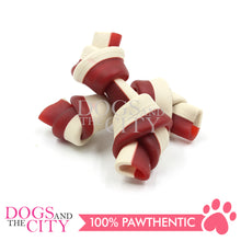 Load image into Gallery viewer, KIND REWARDS 9633 Bare Bones Knotted 2" Chicken Flavor 100% Rawhide Free With Real Chicken Treats Inside Small Dog Treats 264g