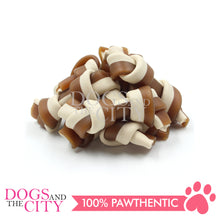 Load image into Gallery viewer, KIND REWARDS 9634 Bare Bones Knotted 2" Made with Real Peanut Butter Flavor 100% Rawhide Free Small Dog Treats 264g