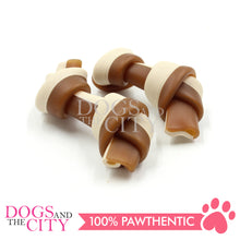 Load image into Gallery viewer, KIND REWARDS 9634 Bare Bones Knotted 2" Made with Real Peanut Butter Flavor 100% Rawhide Free Small Dog Treats 264g