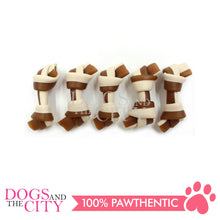 Load image into Gallery viewer, KIND REWARDS 9634 Bare Bones Knotted 2" Made with Real Peanut Butter Flavor 100% Rawhide Free Small Dog Treats 264g