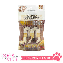 Load image into Gallery viewer, KIND REWARDS 9897-24 No Hide Bones Peanut Butter 4" 100% Rawhide Free With Real Peanut Butter Inside Medium 66g - Dogs And The City Online