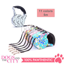 Load image into Gallery viewer, DGZ189 Printed Pet Auto Retractable Dog Leash Tape Tangle Free 5 meters Up to 33lbs Random Design