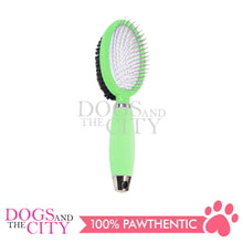 Load image into Gallery viewer, DGZ LG325 Pet Double-sided Brush with Silicone Handle Small for Dog and Cat 10cm - Dogs And The City Online
