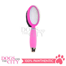 Load image into Gallery viewer, DGZ LG325 Pet Double-sided Brush with Silicone Handle Small for Dog and Cat 10cm - Dogs And The City Online