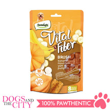 Load image into Gallery viewer, DENTALIGHT 10080 2.7" Small Vital Fiber Brush×8pcs 80g Banana, Mountain Yam, Pumpkin Dog Treats