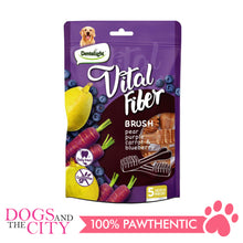 Load image into Gallery viewer, DENTALIGHT 10103 3.7" Medium Vital Fiber Brush×5pcs 85g Pear, Purple Carrot, Blueberry Dog Treats