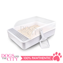 Load image into Gallery viewer, MRCT Cat Litter Box Open Space White Small 40*26*14cm - Dogs And The City Online