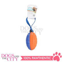Load image into Gallery viewer, PAWISE 14616 Squeaky Foam Dog Toy Football with Handle 15cm - Dogs And The City Online