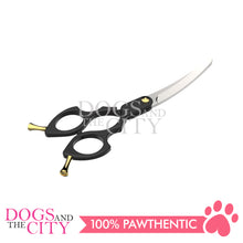Load image into Gallery viewer, SHARK TEETH Colorful Professional Pet Grooming Scissors Dog Shears with Finger Rings, 6.25" Curved