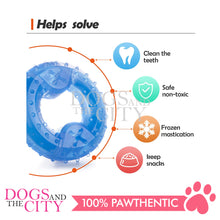 Load image into Gallery viewer, SLP Arctic Freeze Ring Cooling Chew Dog Toy 12cm, Teething Toy for Puppies, Fit with Treats for More Fun (Chewing Ring)