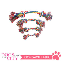 Load image into Gallery viewer, Pawise 14882 5" Rope Bone w/2 Knots Multi Color Dog Toy - All Goodies for Your Pet